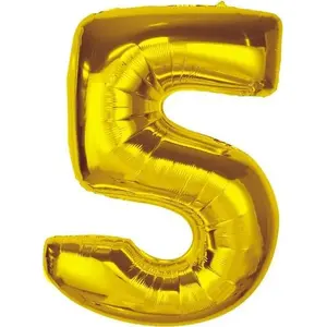 Foil Balloon GoDan Smart number 5, gold, 92 cm