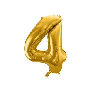 Toy balloon PartyDeco FB1M-4-019, foil gold, height 1000 mm (inflated ≈860 mm), 1 pc