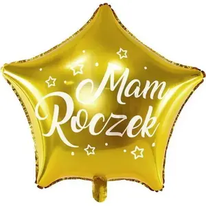 Foil Balloon PartyDeco 'Mam Roczek' Star 48 cm, gold, one size