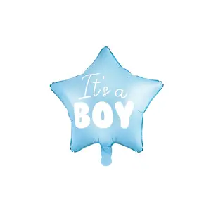 Toy balloon PartyDeco FB22P-001J-KARTON, foil, blue/white, 48 cm, pack of 50