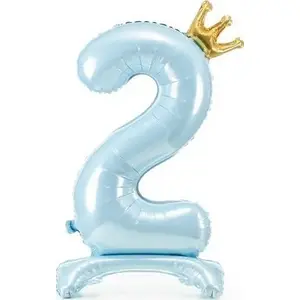 PartyDeco стоящий фольгированный шар 84 см, светло-голубой