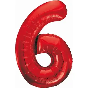 Foil Balloon GoDan Digit 6 red, 85 cm