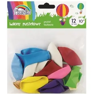 Balloons Fiorello Pastel 10" (25 cm) mix pack 12 pcs