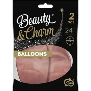 Набор фольгированных шаров GoDan Beauty & Charm, 61 см, розово-золотые, 2 шт.