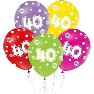 Latex Number Balloons GoDan Number 40, 30 cm, Set of 5