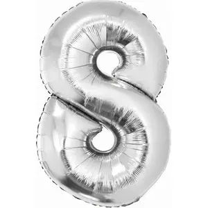 Foil Balloon GoDan Smart silver 76 cm - round decorative balloon