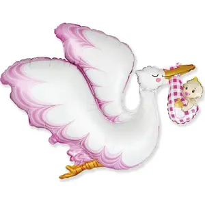 Foil Balloon 24-inch Flexmetal FX – Bocian Baby Girl, single-packed