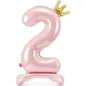 PartyDeco стоящий фольгированный шар 84 см светло-розовый