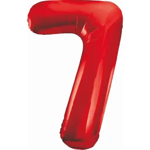 Foil Balloon GoDan Number 7 Red, 85 cm