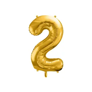 Toy balloon PartyDeco FB1M-2-019, foil gold, height 1000 mm (inflated ≈86 cm)