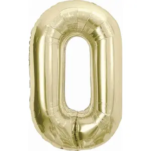 Foil Balloon GoDan Number 0, champagne, 85 cm