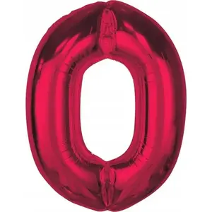 Фольгированный шар GoDan Smart цифра 0 — красный, 92 см