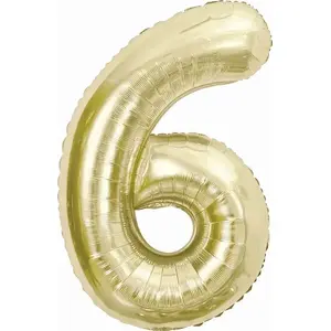 Foil Balloon GoDan number 6, champagne color, 85 cm