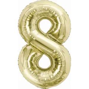 Foil Balloon GoDan model CH-B8H8 — Number 8, champagne, 85 cm