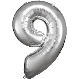 Toy balloon AMSCAN 9906294 — foil silver, inflated diameter 86 cm, pack of 5