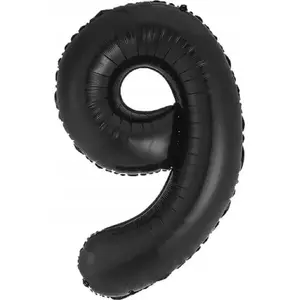 Folijas balons GoDan cipars 9, matēts melns, 85 cm