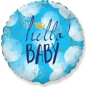 Foil Balloon GoDan Hello Baby Boy 46 cm - decorative baby celebration balloon