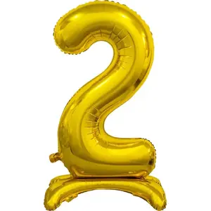 Foil Balloon GoDan number 2, gold, 74 cm — universal party decoration