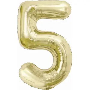 Foil Balloon GoDan model CH-B8H5 — numeral 5, champagne color, 85 cm