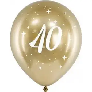 Balloon PartyDeco Glossy 30 cm, pack of 40, gold, one size