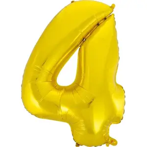 Foil Balloon Number 4, GoDan, gold, 85 cm