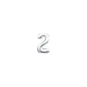 Foil Balloon GoDan number 2 silver, 85 cm