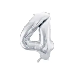 Toy balloon PartyDeco FB1M-4-018 — foil, silver, height 1000 mm (inflated ~86 cm)