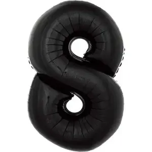 Foil Balloon GoDan model GODA1860, number 8, black, 85 cm