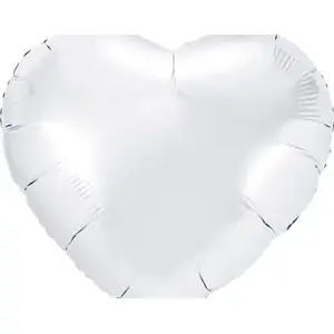 Foil balloon heart PartyDeco 45 cm — white, universal use
