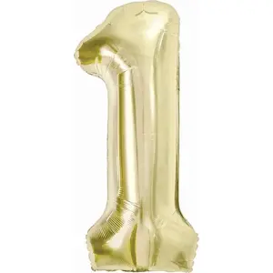 Foil Balloon GoDan model 585476, numeric '1', champagne color, 85 cm