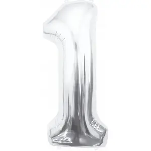 Foil Balloon GoDan model BC-HSR1 — numeric '1' silver, 85 cm