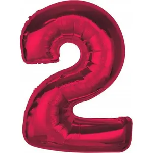Foil Balloon GoDan Smart — Number 2, Red, 92 cm