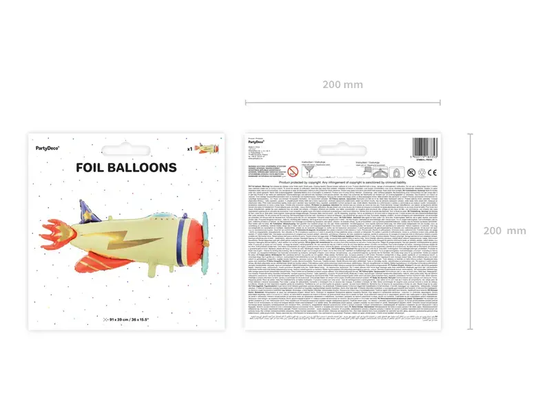 Rotaļu balons PartyDeco FB108 folija 910×390 mm Photo 4