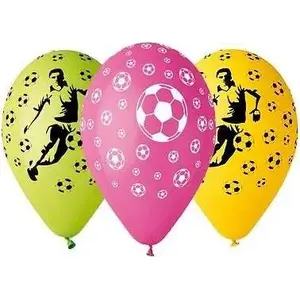 Inflatable Balloons with Footballer and Soccer Ball Print, GMR GS110/P152 — 30 cm, Pack of 5
