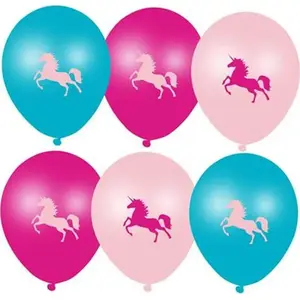 Foil Balloons Unicorn 28 cm, pack of 6 — party decoration, universal use