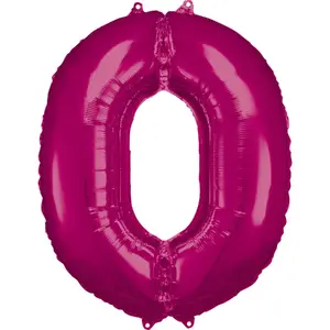 Toy balloon AMSCAN 9907275 — foil, pink, inflated diameter 33 cm, pack of 5