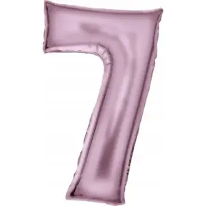 AMSCAN foil balloon, number 7, satin pastel pink, 86 cm, packed (model 9917329)