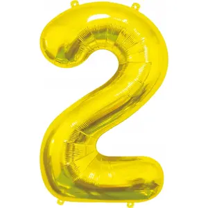 Foil Balloon GoDan B&C Number 2, Gold, 85 cm