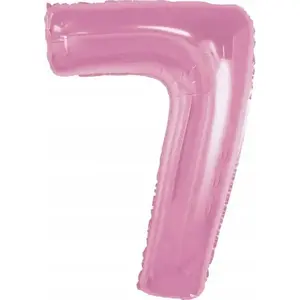 Foil Balloon GoDan Smart Number 7 Light Pink, 92 cm