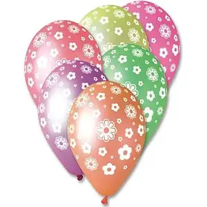Balloon pack GoDan Balony Premium Kwiatuszki 12" — latex decorative balloons, floral print, 12-inch