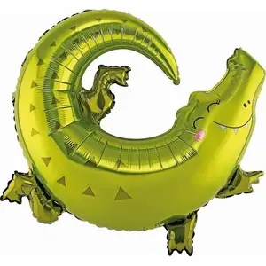 Foil Balloon PartyDeco Krokodyl 80×71 cm – animal-shaped decorative balloon