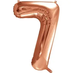 Foil Number Balloon 7 by PartyDeco, 86 cm, Rose Gold, Universal