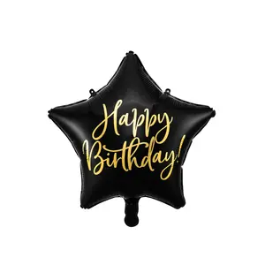 Toy balloon PartyDeco FB93-010-KARTON, foil, black and gold, 40 cm, pack of 50