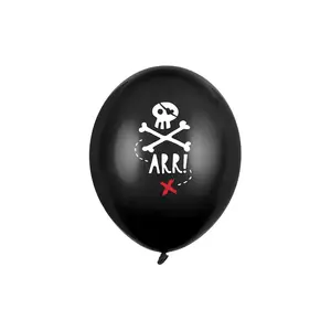 Toy balloon PartyDeco SB14P-297-010-6 — 30 cm diameter, image print, black & white, pack of 6