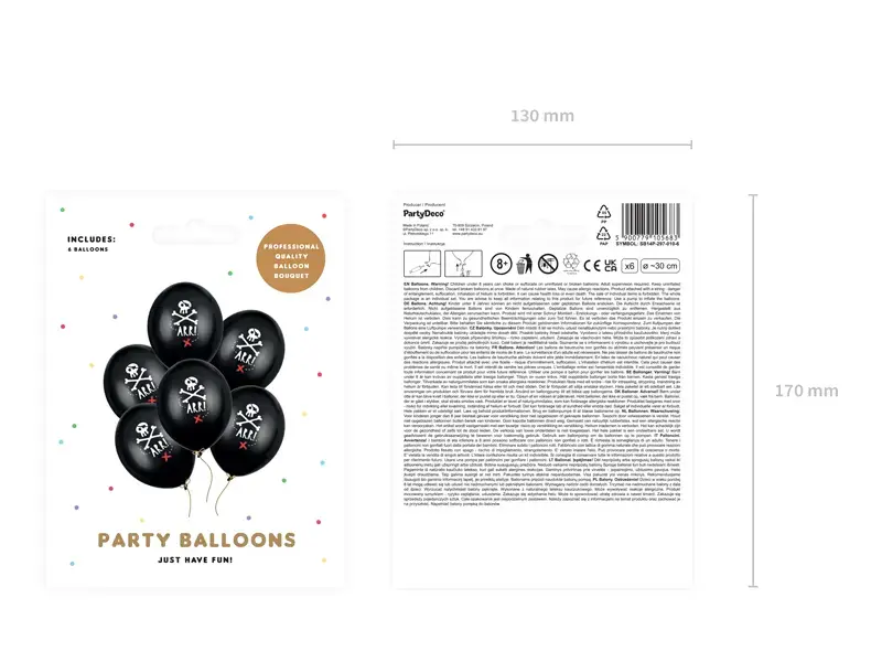 Toy balloon PartyDeco SB14P-297-010-6 Photo 5