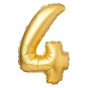 Foil Balloon Arpex number 4 gold 71 cm (28")