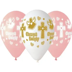 Balloon set Gemar for christening girl 33 cm, 5 pieces, universal