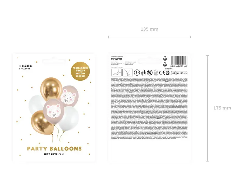 Toy balloon PartyDeco SB14P-315-000-6, latex 30 cm Photo 4
