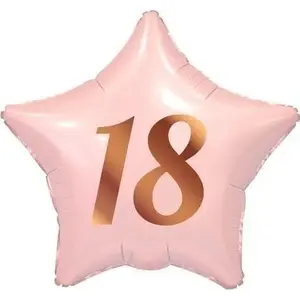 Foil Balloon GoDan B&C 18" Star Pink with Pink Print