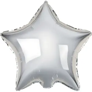 Foil Balloon Star GoDan 18 inch, silver, star-shaped party decoration